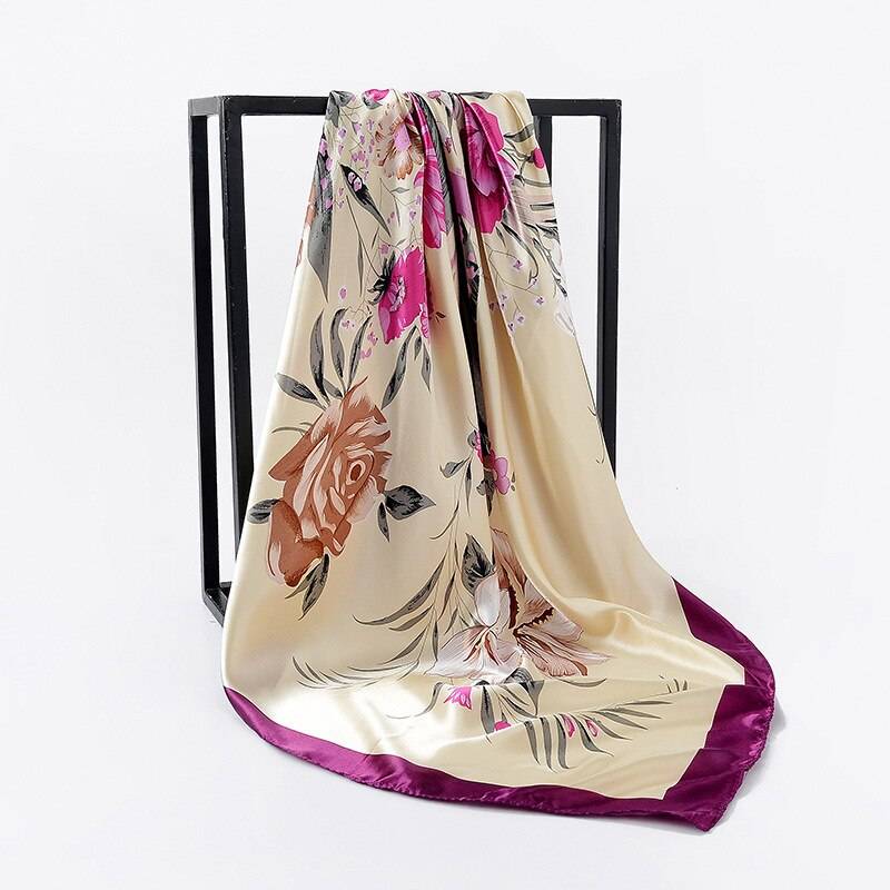 Women's Colorful Patterned Square Scarf