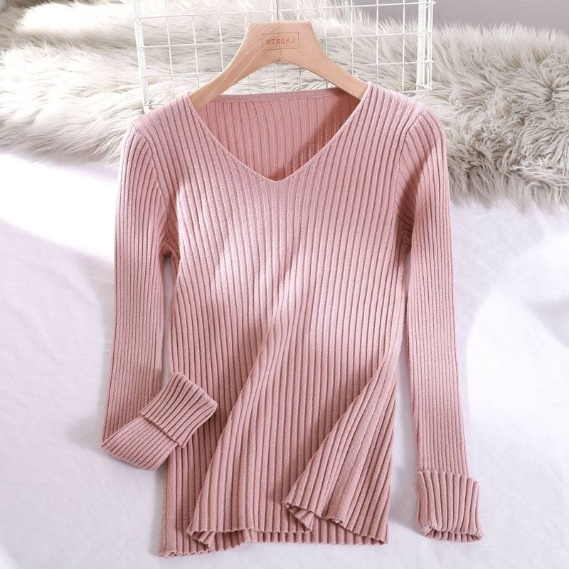 Women's V-Neck Basic Sweater