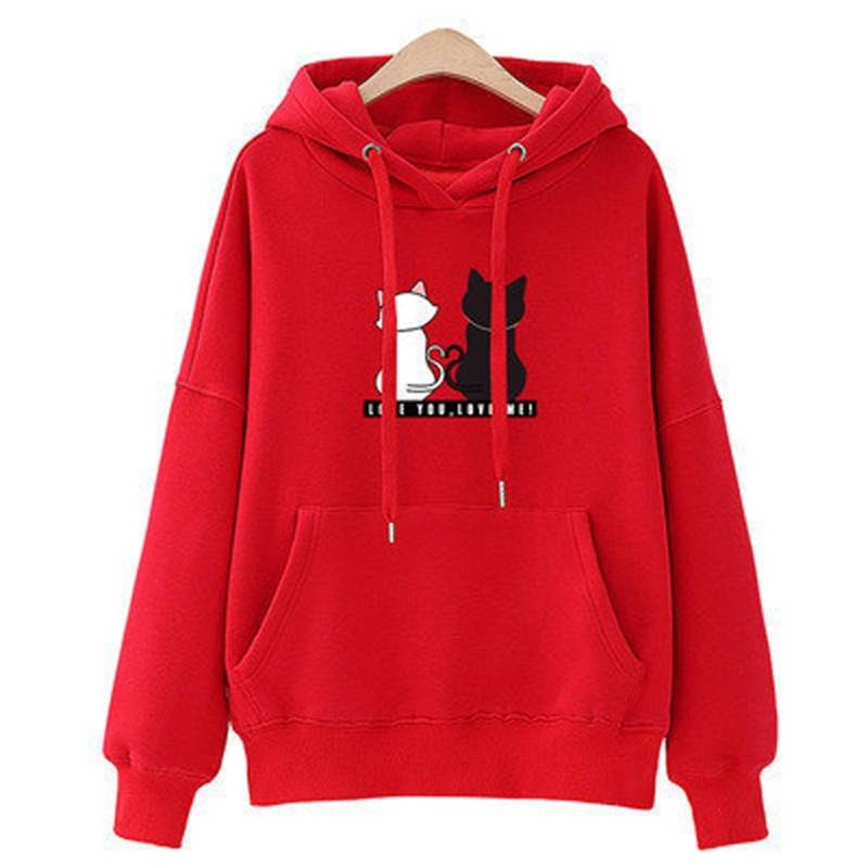 Women's Printed Casual Loose Hoodie