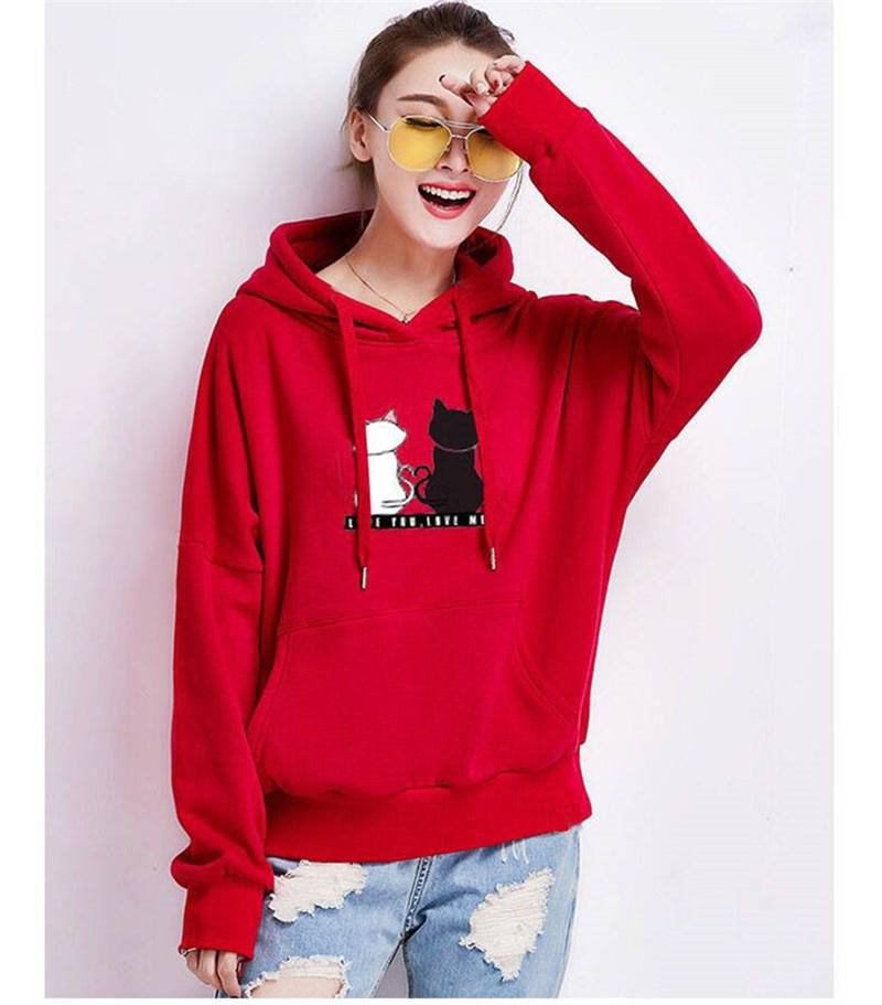 Women's Printed Casual Loose Hoodie