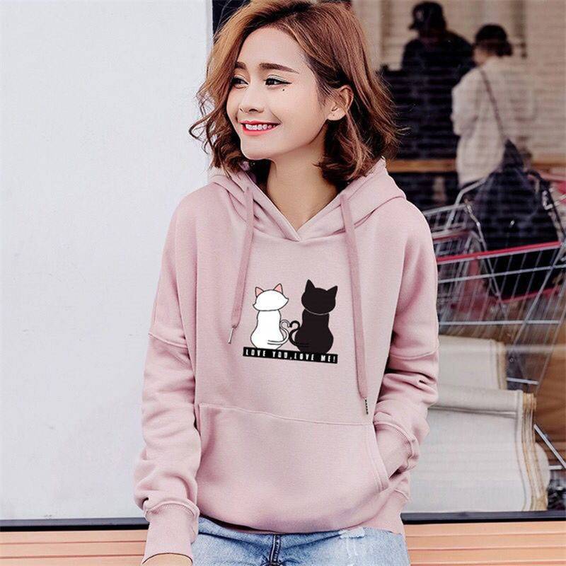 Women's Printed Casual Loose Hoodie