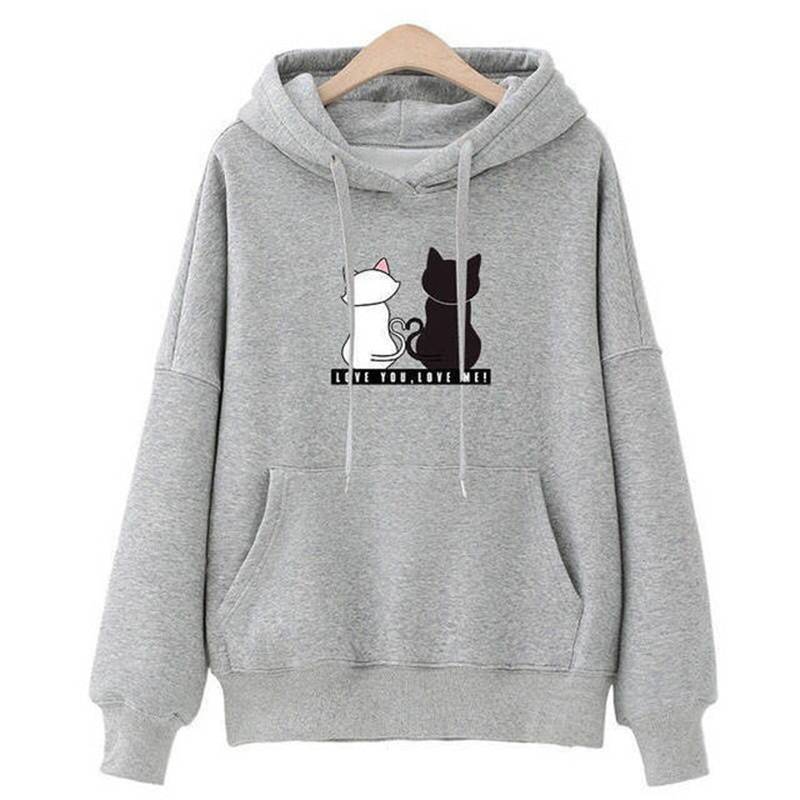 Women's Printed Casual Loose Hoodie