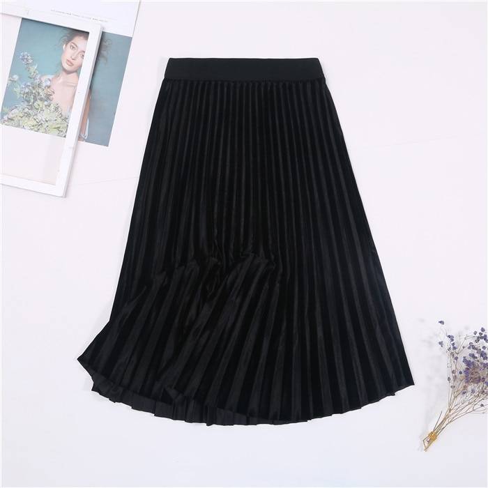 Women's Colorful Pleated Skirt