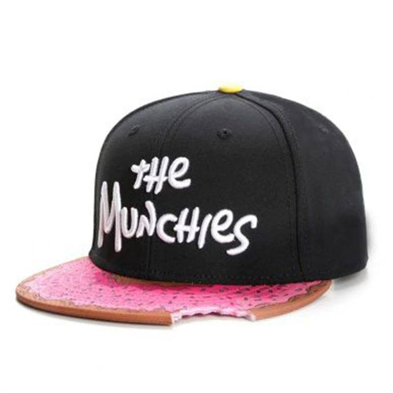 Black Unisex Snapback in Donut Print