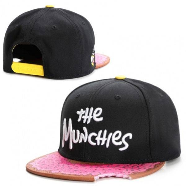 Black Unisex Snapback in Donut Print