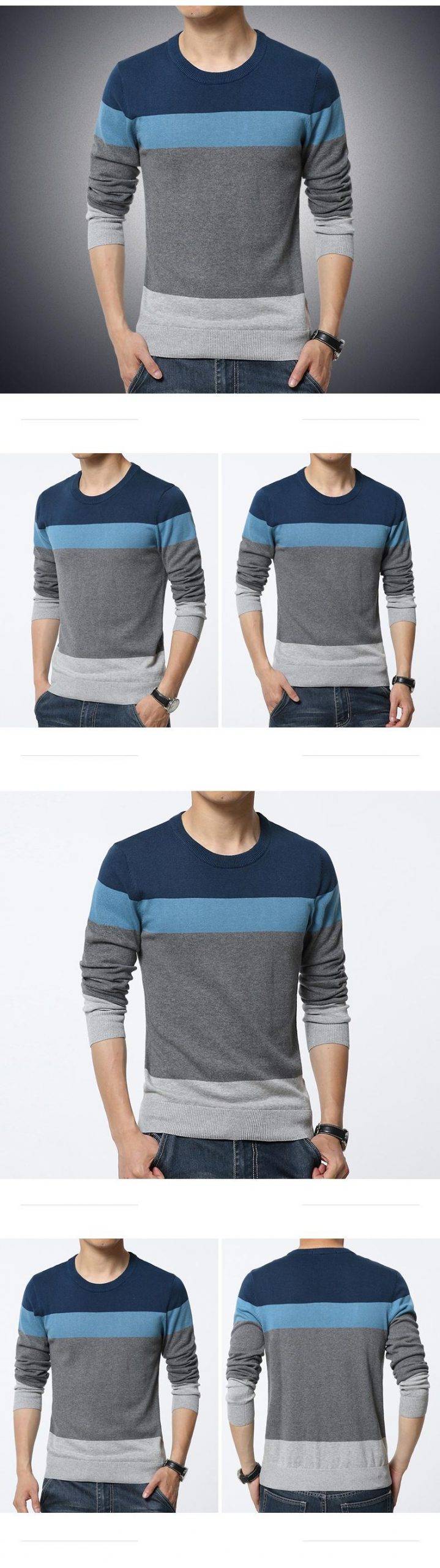 Men's Casual Style Striped Sweater