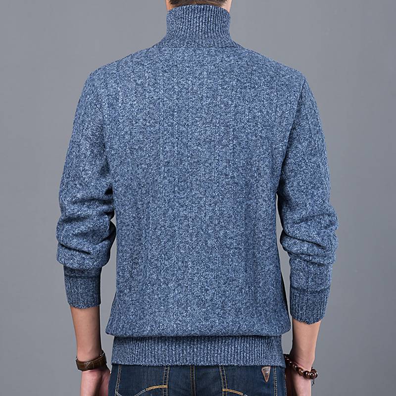 Men's Winter Turtleneck Sweater with Zipper