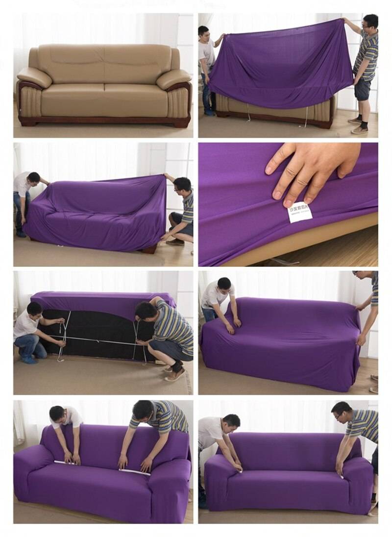 Solid Color Elastic Sofa Cover