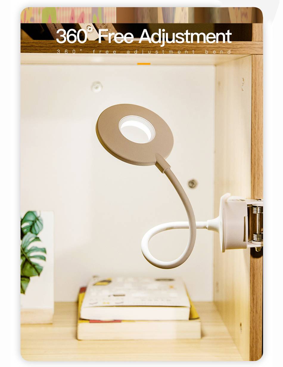 White Acrylic Desk Lamp with Clip