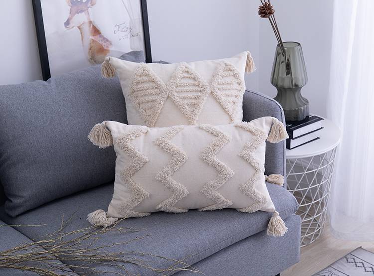 Tassels Decorated Cushion Cover in Moroccan Style