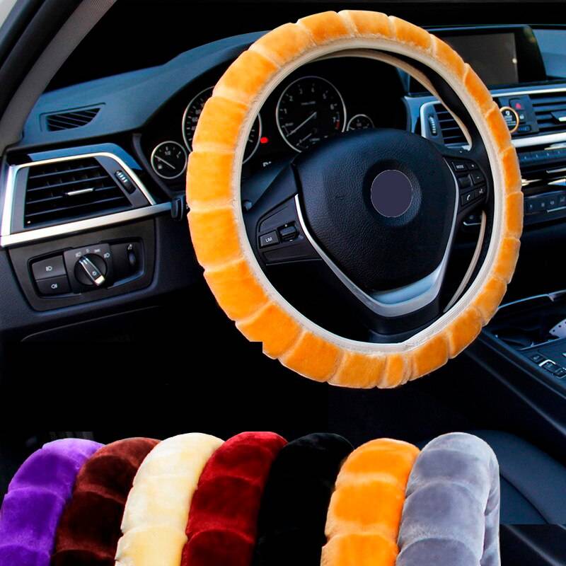 Wool Plush Car Steering Wheel Cover