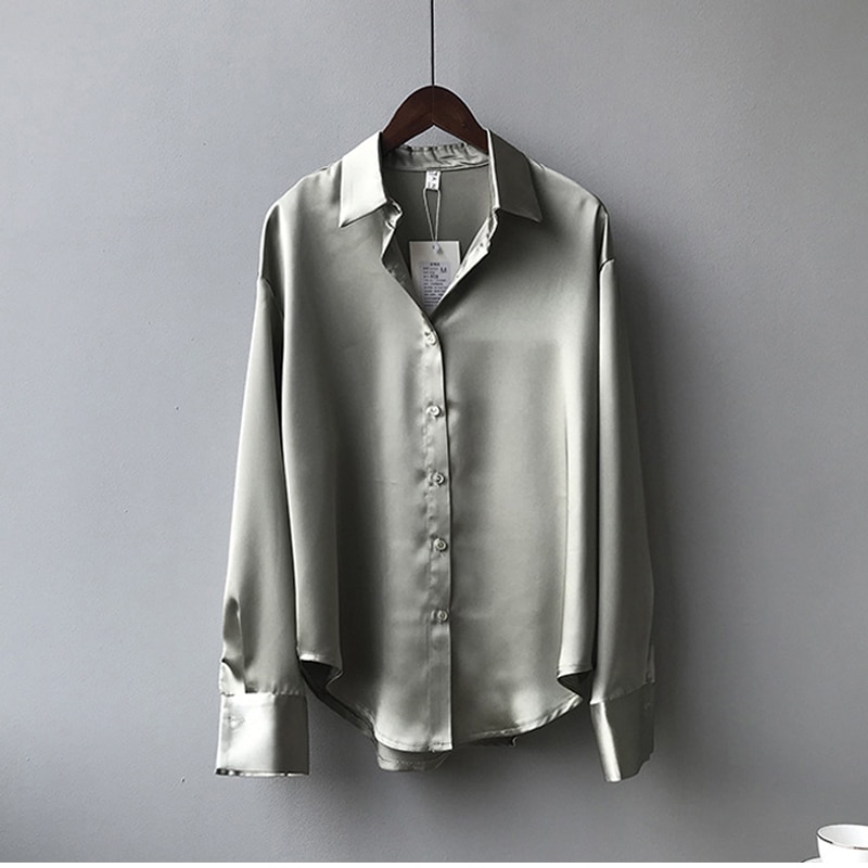 Button Up Elegant Silk Shirt