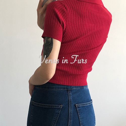 Women's Solid Color Short Sleeved Crop Top