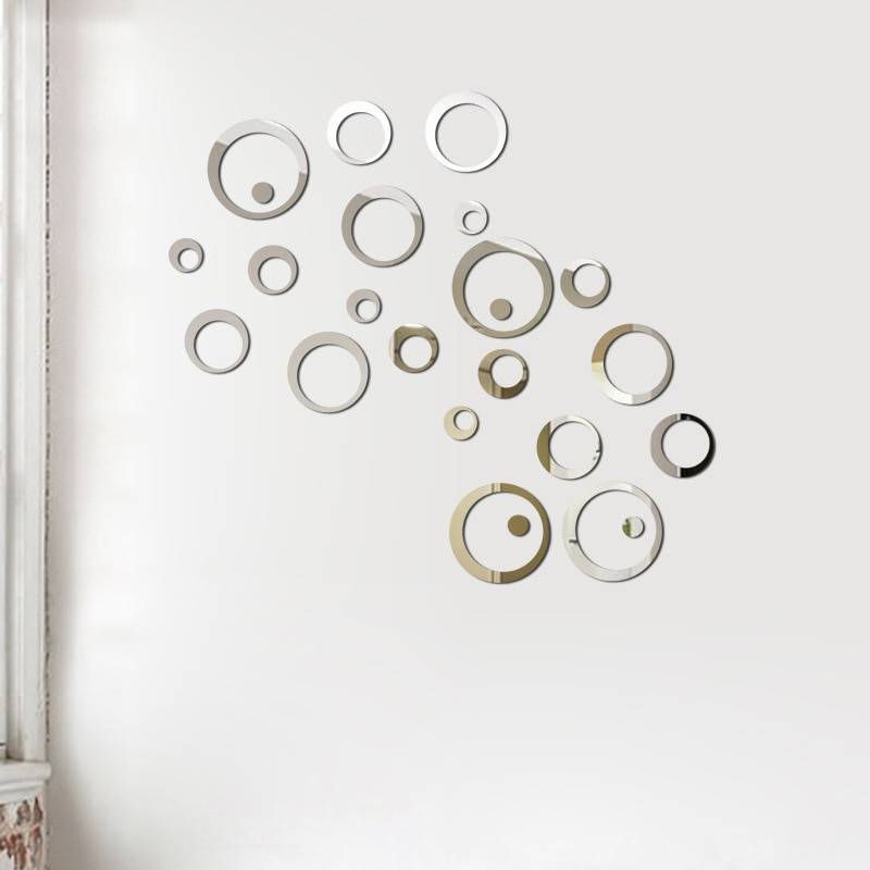 Decorative Round Mirror Wall Stickers Set