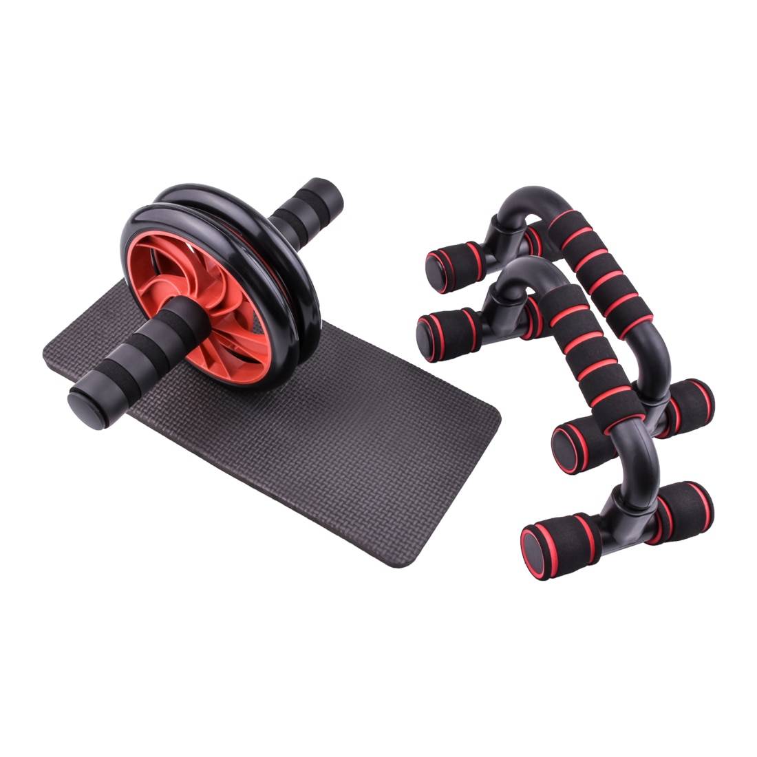 Workout Gym AB Power Wheels with Jump Rope Set