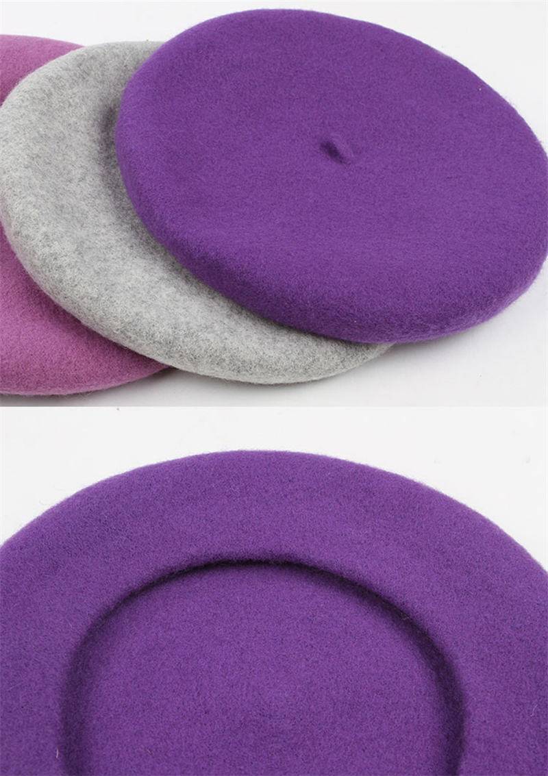 Women's Colorful Woolen Beret Hat