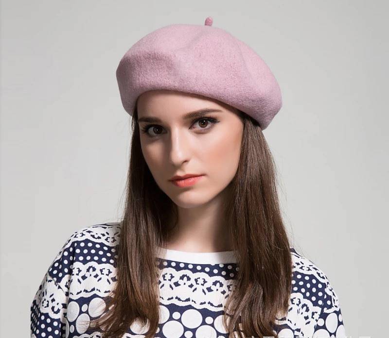 Women's Colorful Woolen Beret Hat